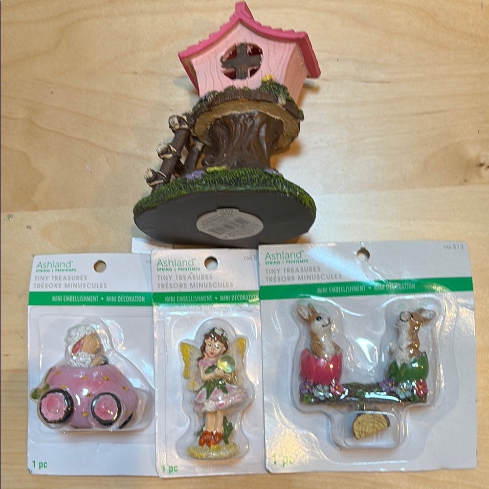 NWT new 4 in bundle Tiny treasure fairy pixie, miniature Figurines Set